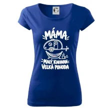 Máma malý karavan velká pohoda bílý linkový potisk