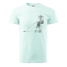 Kreslený rybář na pařezu