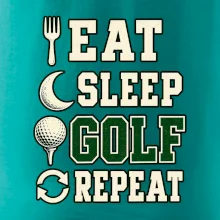 Eat sleep golf repeat typografie