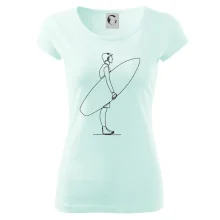 Surfař stojící jedním tahem