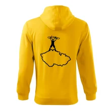 Mapa ČR - cyklista na prsou