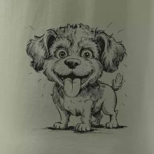 Lagotto romagnolo karikatura vypláznutý jazyk