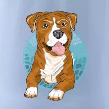 Americký staford kreslený v kolečku (Pecka design)