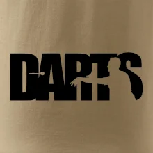 Darts - nápis se šipkařem