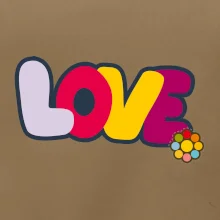 Love nápis s květinou