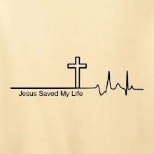 Jesus Saved My Life kříž ekg Jesus Saved My Life kříž ekg