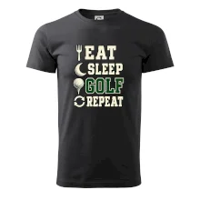 Eat sleep golf repeat typografie
