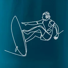 Surfař na vlně jedním tahem