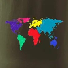 Světové kontinenty bez názvů - barevné