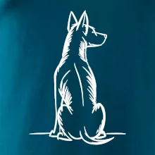 Pes kreslený zezadu