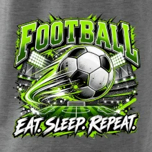 Fotbalový míč a stadion eat sleep repeat