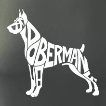 Doberman - nápis v tělě