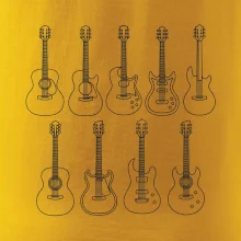 Typy kytar černé kresby