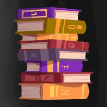 Knihomol stojící knihy