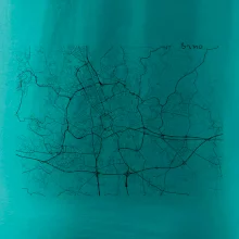 Černobílá mapa Brno