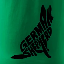 Německý ovčák sedící napis