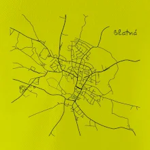 Černobílá mapa Blatná