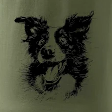 Černobílá karikatura Border kolie