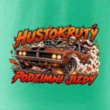 Kostlivec v rezavém bouráku na podzimní jízdě