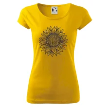 Slunečnice kreslená černobílá