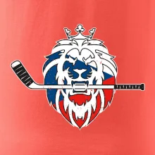 Lev s hokejkou v tlamě - Česká vlajka