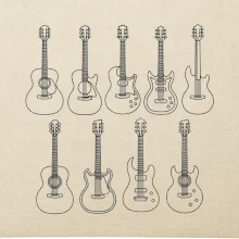 Typy kytar černé kresby