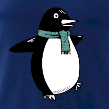 Tučňák se zelenou šálou