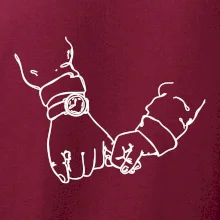 Táta a syn ruce obrys