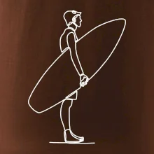 Surfař stojící jedním tahem