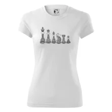 Šachové figurky v řadě - kreslené