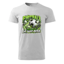 Fotbalový míč a stadion eat sleep repeat