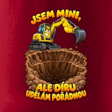 Mini bagr udělá pořádnou díru