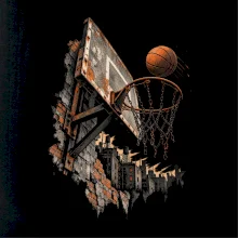 Pouliční basketbalový koš s řetězovou sítí