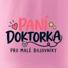 Paní doktorka pro malé bojovníky - nápis se stetoskopem