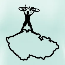 Mapa ČR - cyklista na prsou