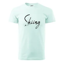 Skiing nápis lyžař