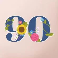 Květinové číslo kreslené - 90