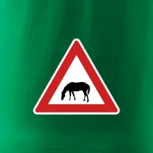 Dopravní značka - Pozor pasoucí se kůň