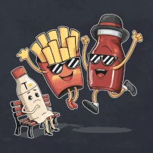 Souboj o hranolky kečup tatarka