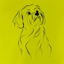 Lhasa Apso černý nákres slabé linky