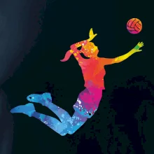 Volejbalistka splash s míčem