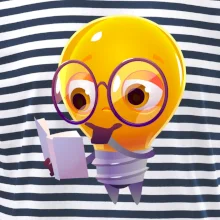 Žárovka přemýšlí nad knihou