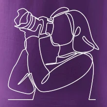 Fotografka stojící jedním tahem