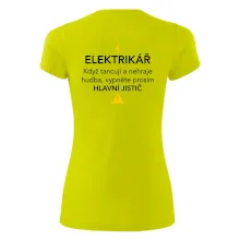 Elektrikář - hlavní jistič - Nápis na zádech