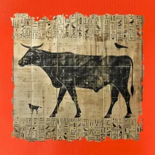Egyptské hieroglyfy kráva Egyptské hieroglyfy kráva
