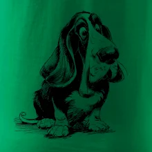 Černobílá karikatura baset