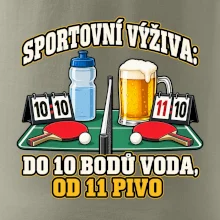 Sportovní výživa -  do 10 bodů voda, od 11 pivo