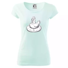 Kuře sedící na bitcoinovém hnízdě