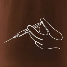 Ruka a injekce jedním tahem