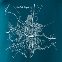Česká Lípa - Mapa černobílá
